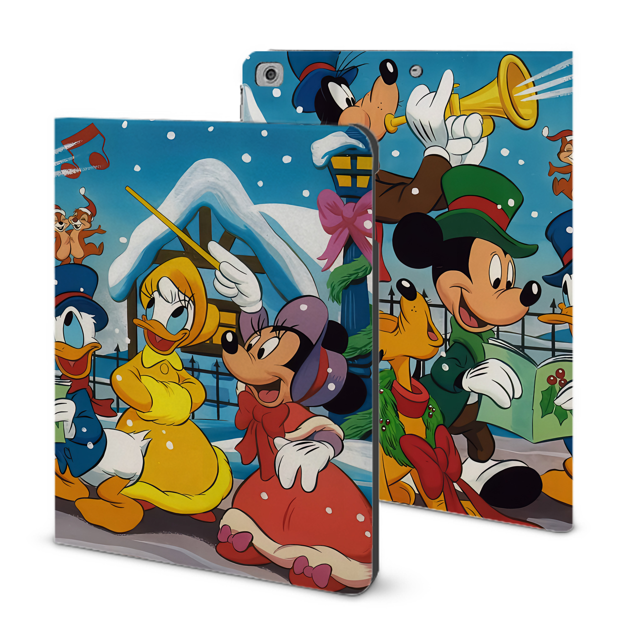 （画像用） ミッキーマウス Mickey Mouse IPad ケース ブック型 PUレザー TPU 耐衝撃 軽量 薄型 ペン収納なし 全面保護 IPad 各モデル対応